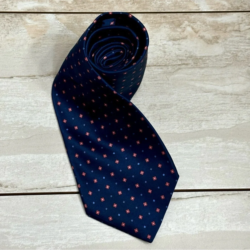 Joseph & Lyman Mens Blue Silk Tie Bloomingdale’s Exclusive USA Office Work Wear